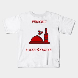 Priecīgu valentīndienu latviski latviešu valoda Kids T-Shirt